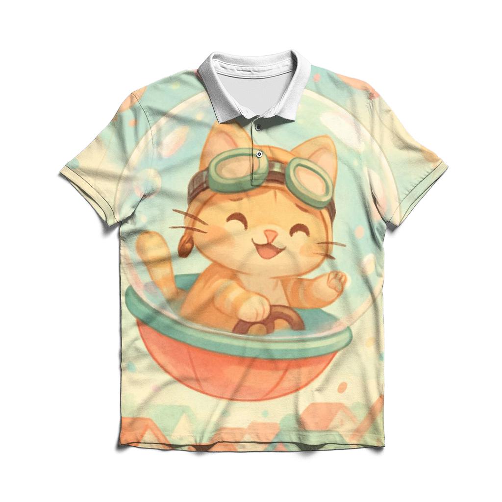 Bubble Pilot Kitten casual sports polo shirts