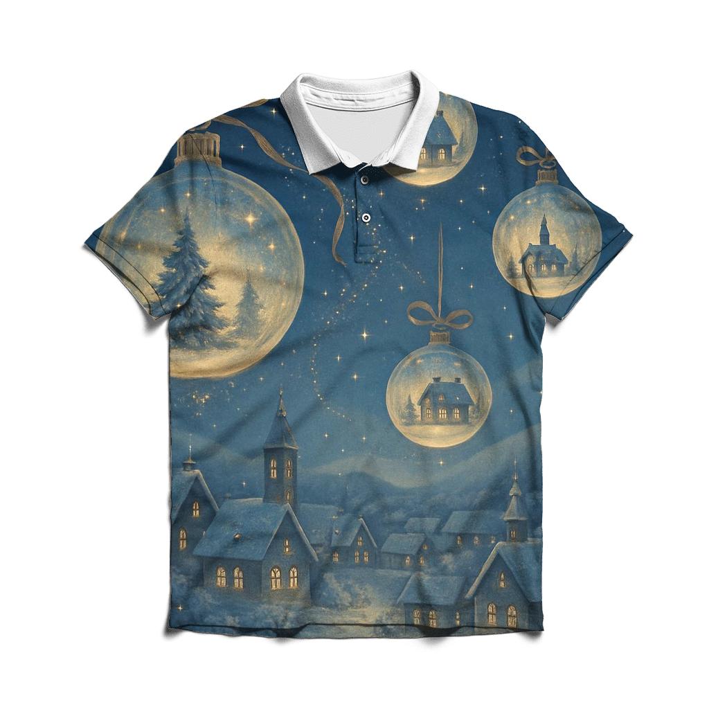 Ornament Sky Lantern Festival casual sports polo shirts