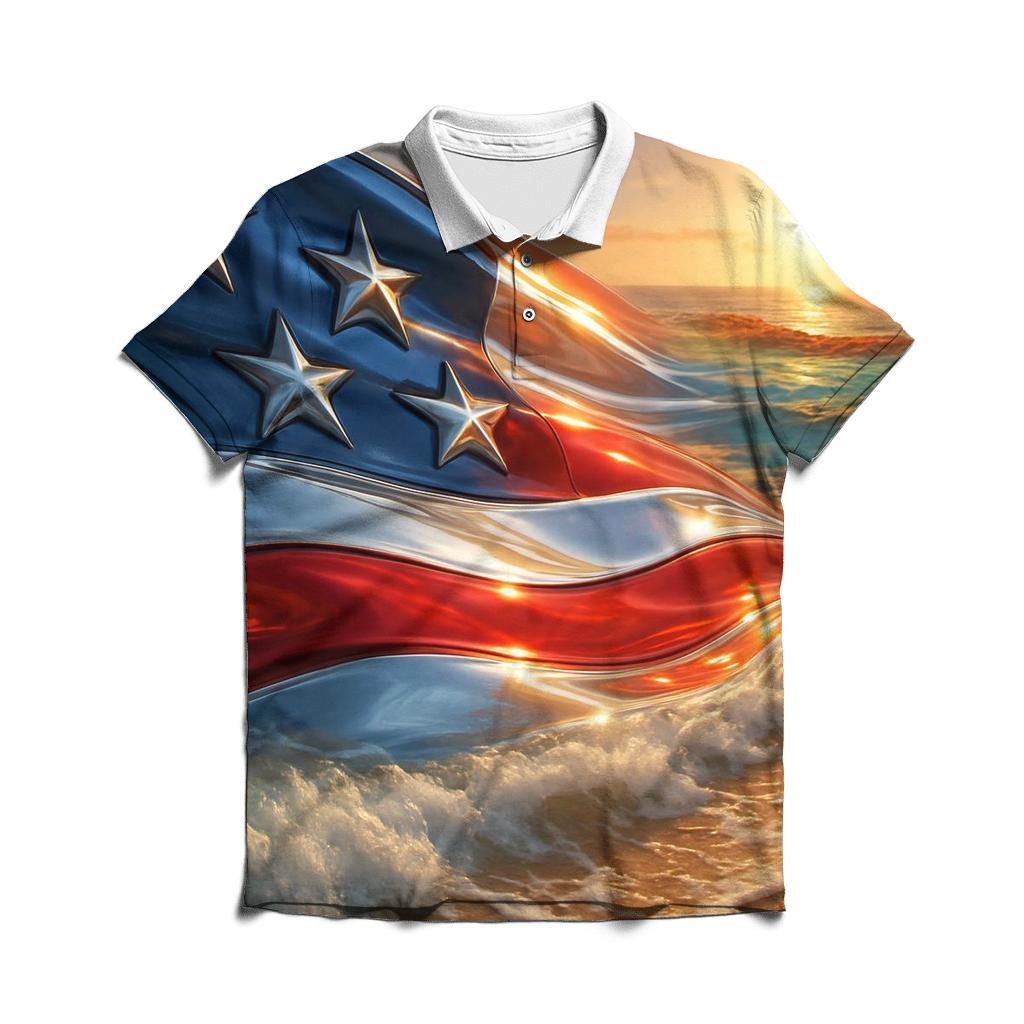 Australian Coastal Flag Tide classic pique polos