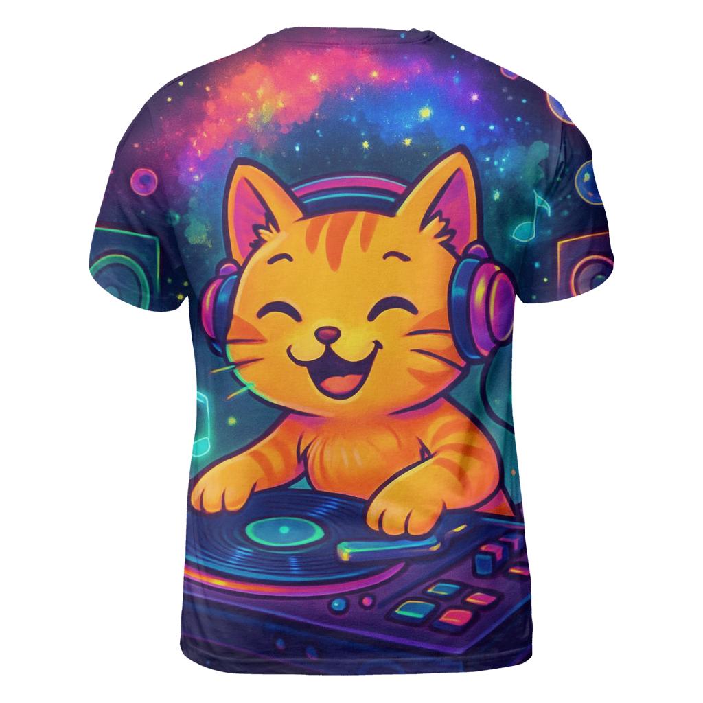Galactic Rooftop DJ Cat custom all-over print shirts