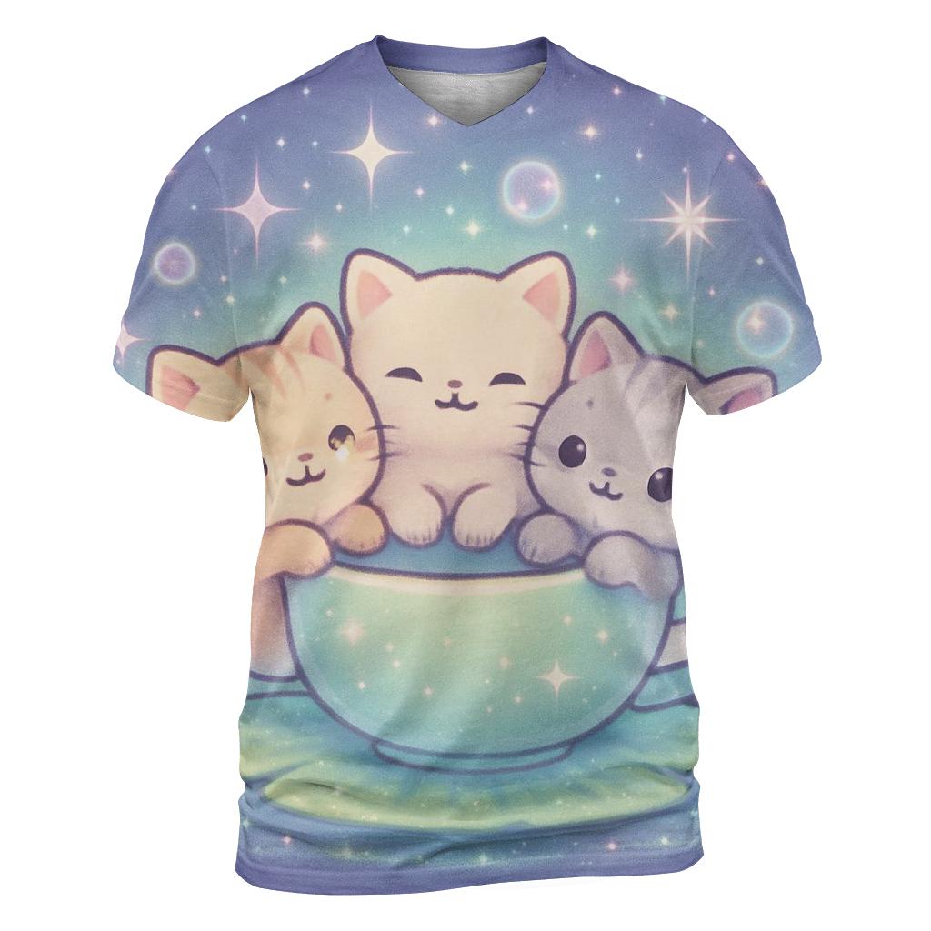 Starlight Tea Party Kittens custom all-over print shirts