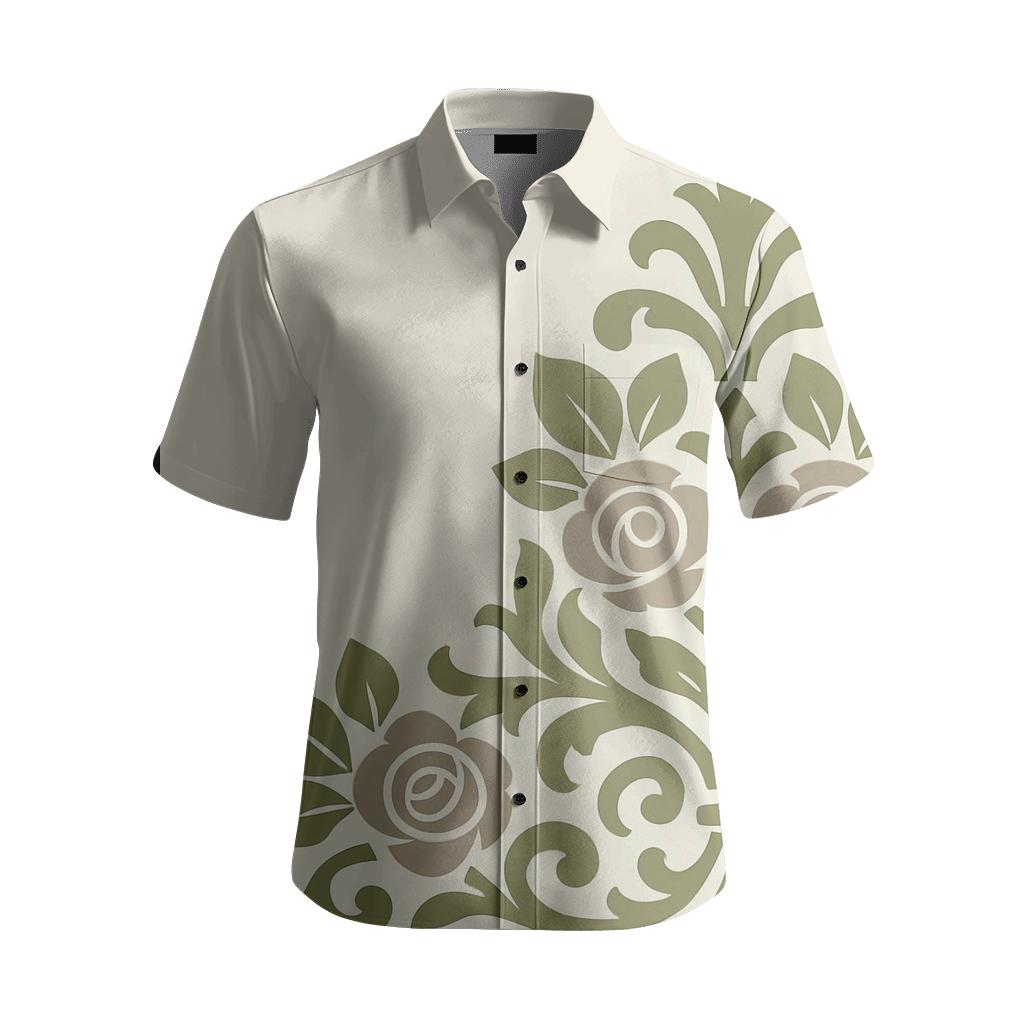 Vintage Floral Corner Damask branded embroidered shirts