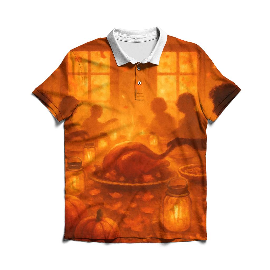 Harvest Lantern Table custom polo shirts