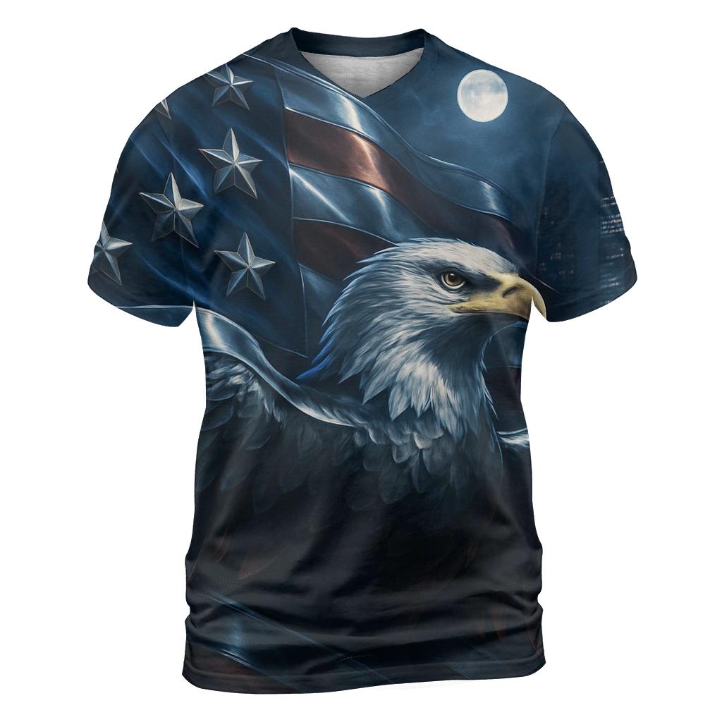Midnight Eagle Banner unique graphic print tees