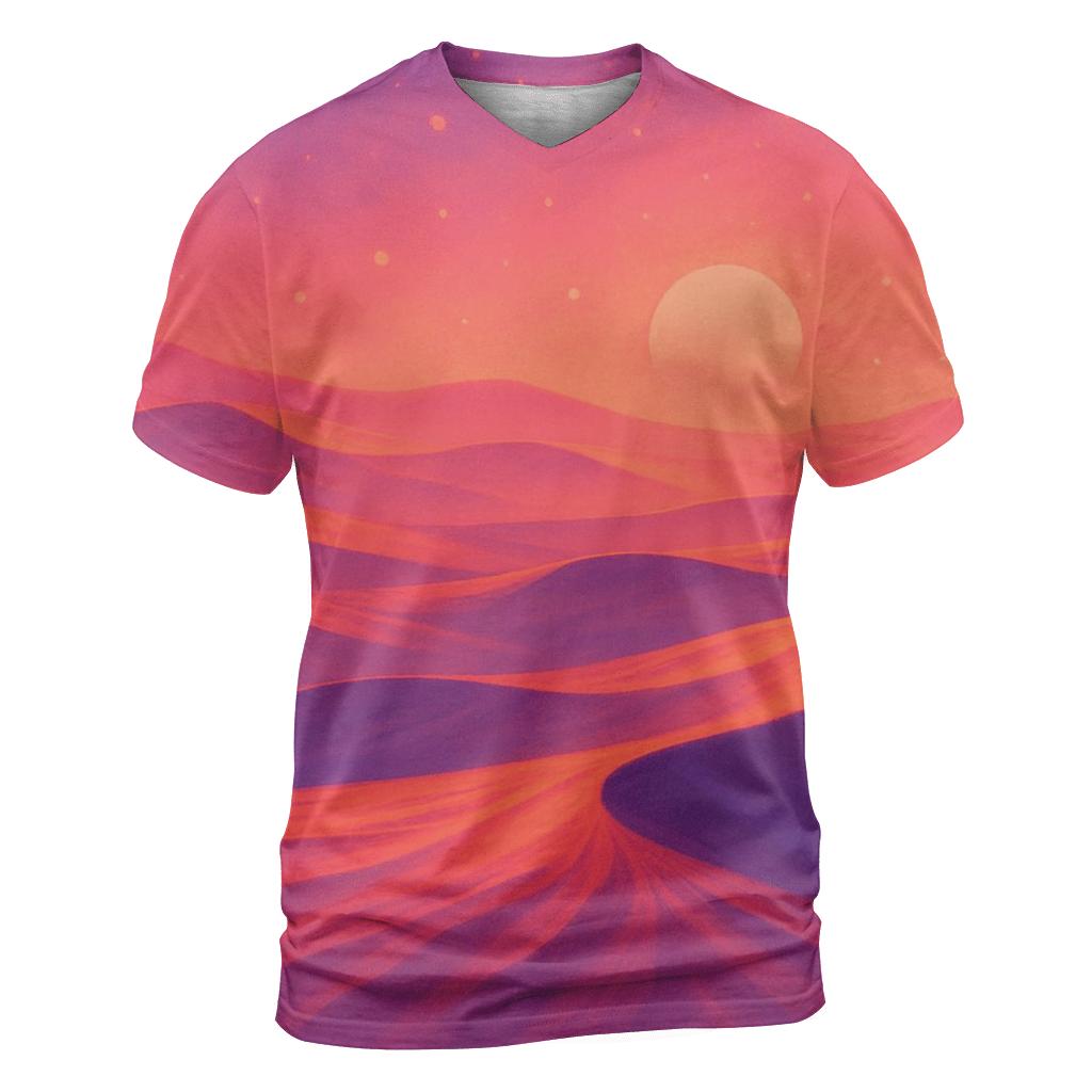 Coral Dune Horizon vibrant all-over design tees