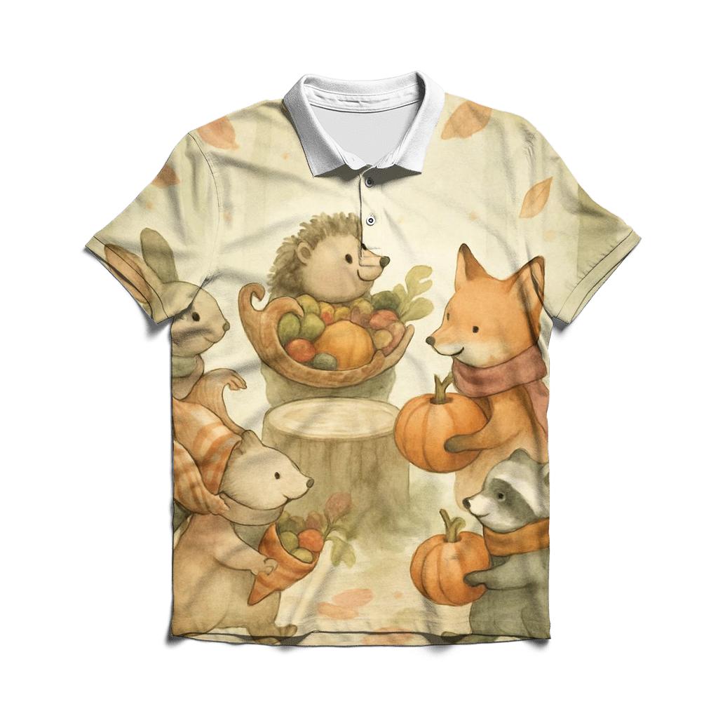 Woodland Feast Parade branded logo polo shirts