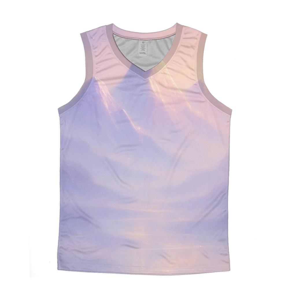 Pastel Mist Mountains personalized athletic tanks