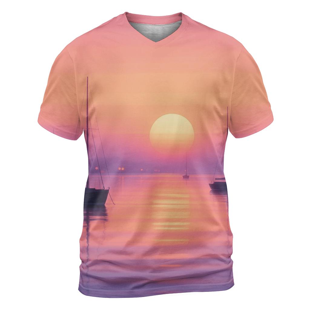 Glass Harbor Glow statement graphic shirts