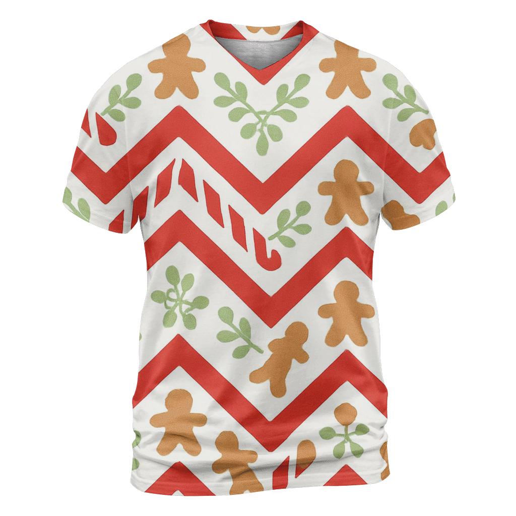 Candy Cane Chevron On White Background custom all-over print shirts