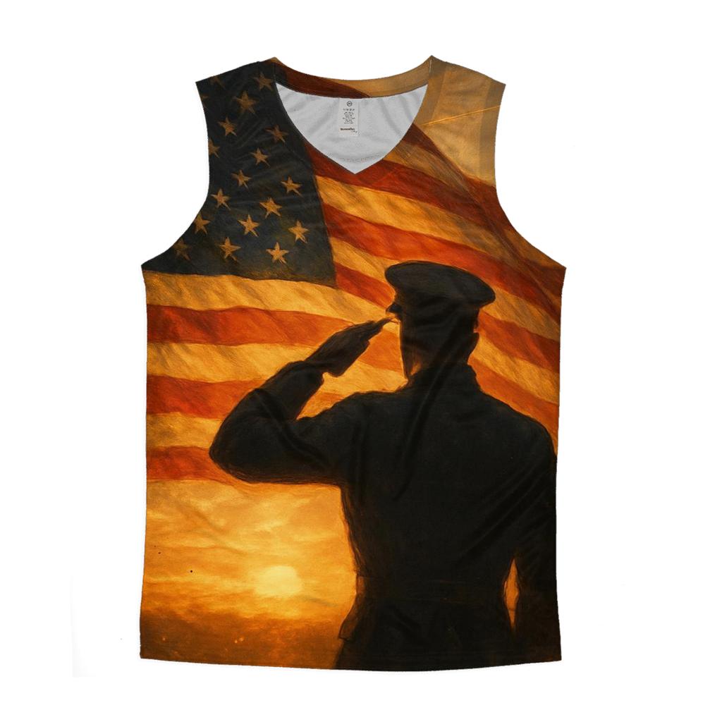 Salute At Rising Banner custom tank tops