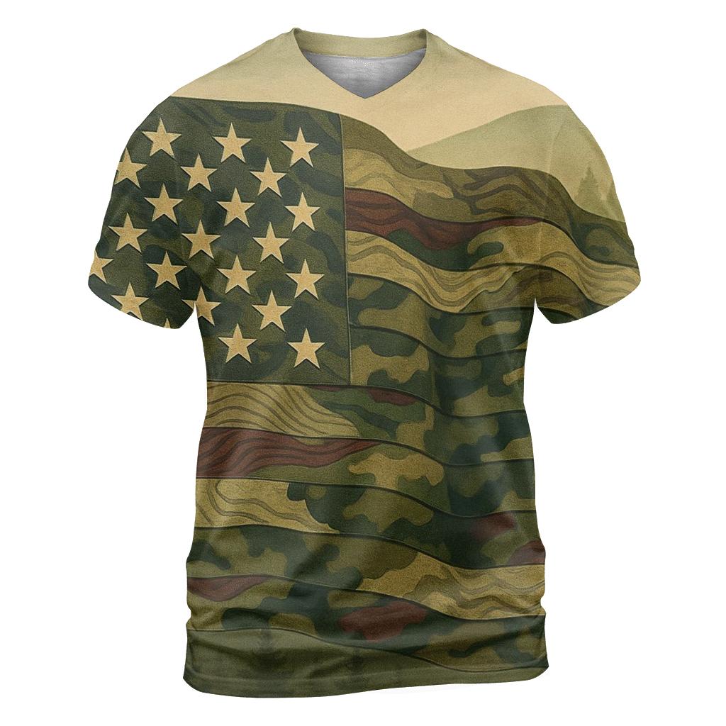 Camouflage Stripes Guard trendy printed shirt styles