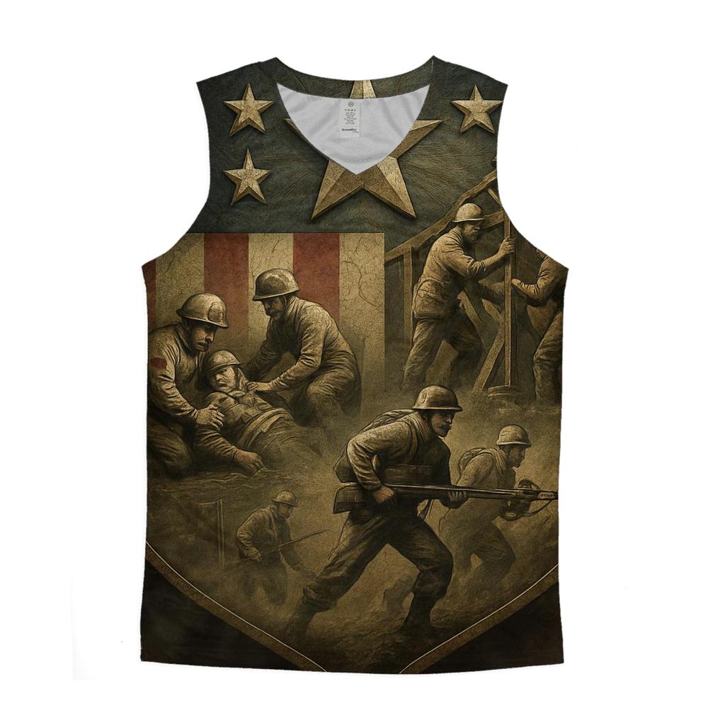 Heritage Shield Flag Mosaic stylish racerback tanks