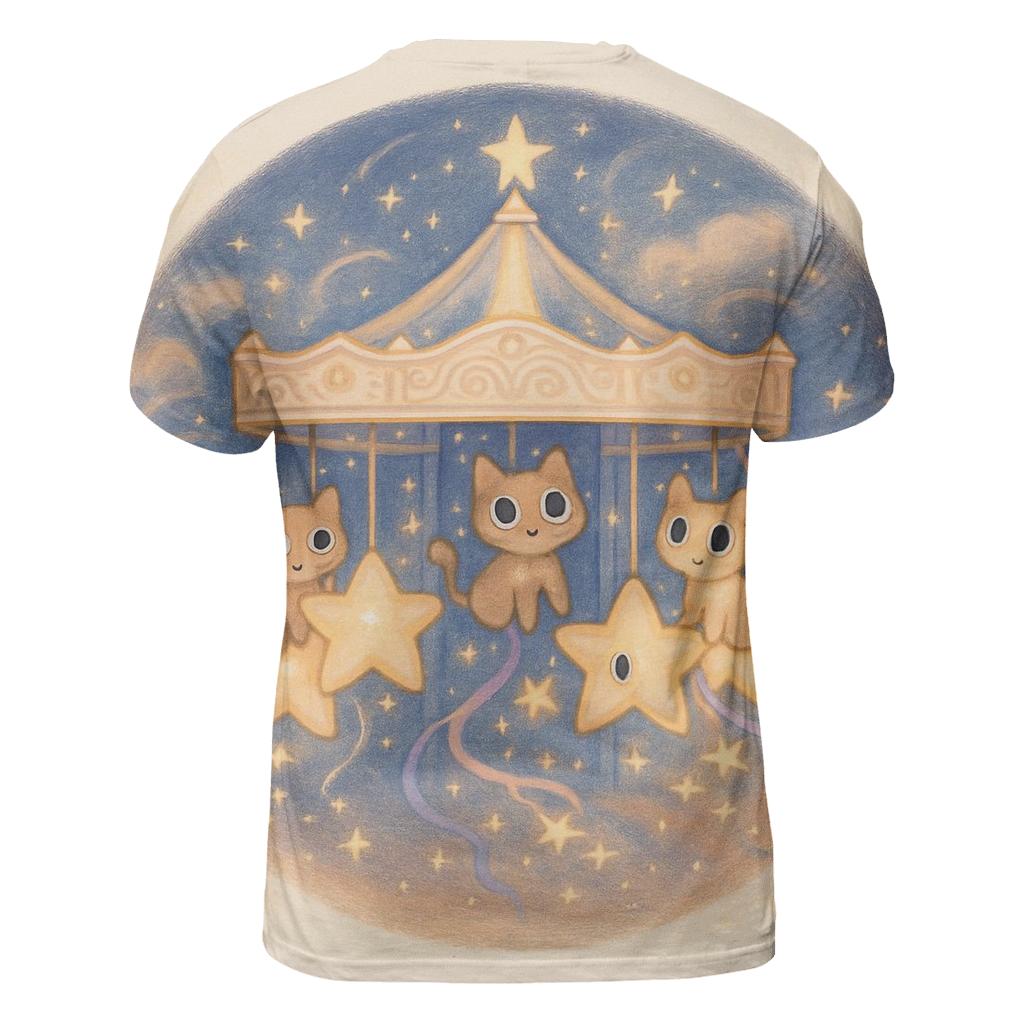 Constellation Carousel Cats designer pattern shirts