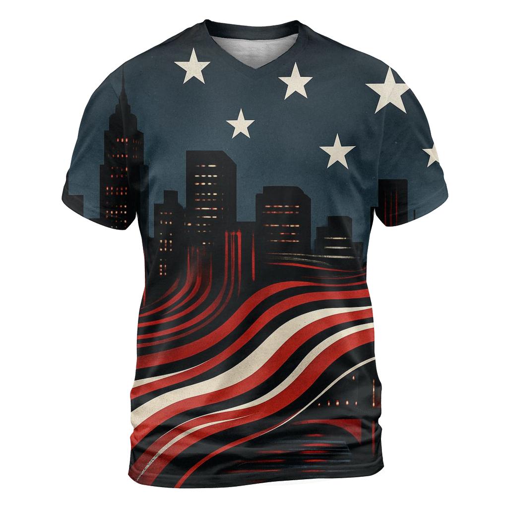 Skyline Stripes Merge statement graphic shirts