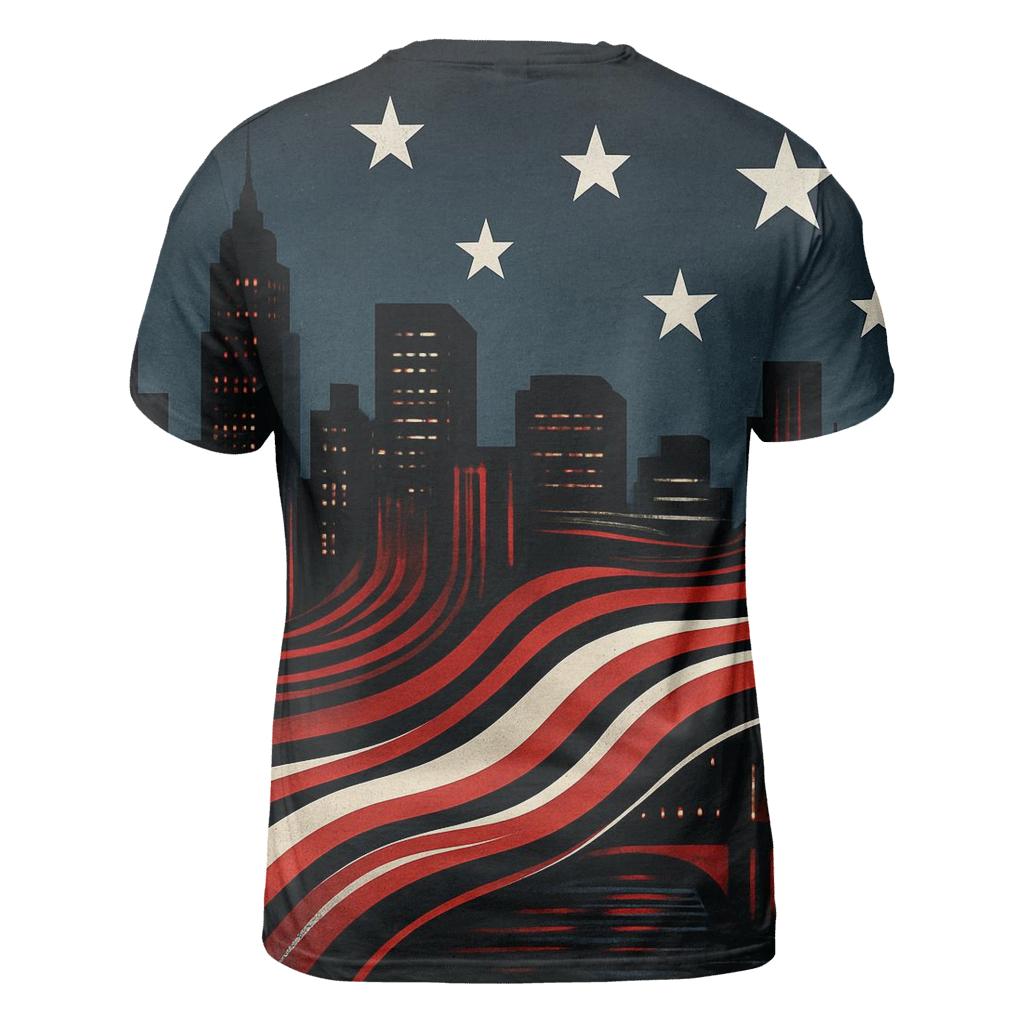 Skyline Stripes Merge statement graphic shirts
