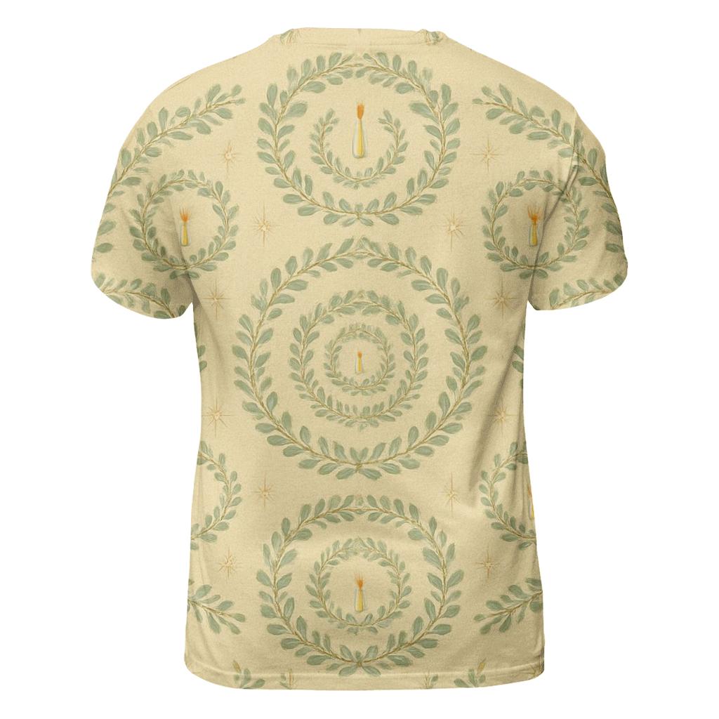 Mistletoe Concentric On Pale Gold Background statement graphic shirts