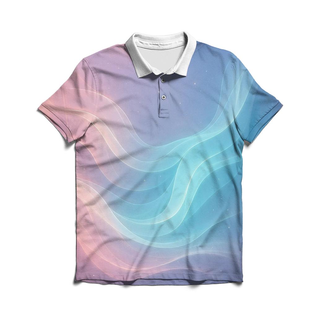 Aurora Wave Gradient custom polo shirts