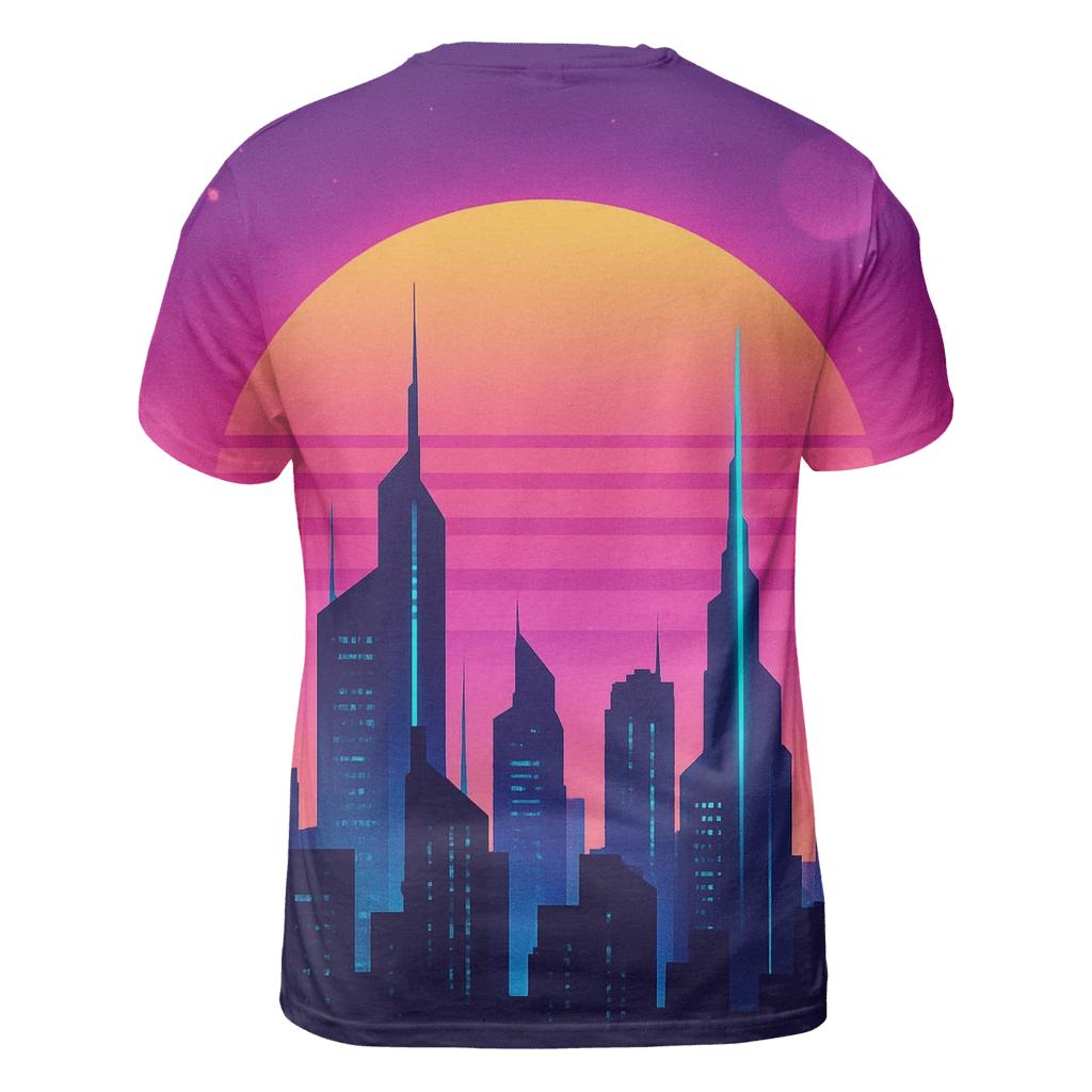 Neon Dusk Skyline statement graphic shirts