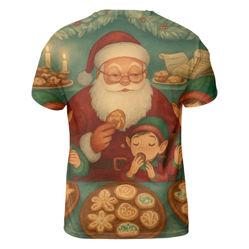 Santas Cookie Tasting Panel custom all-over print shirts