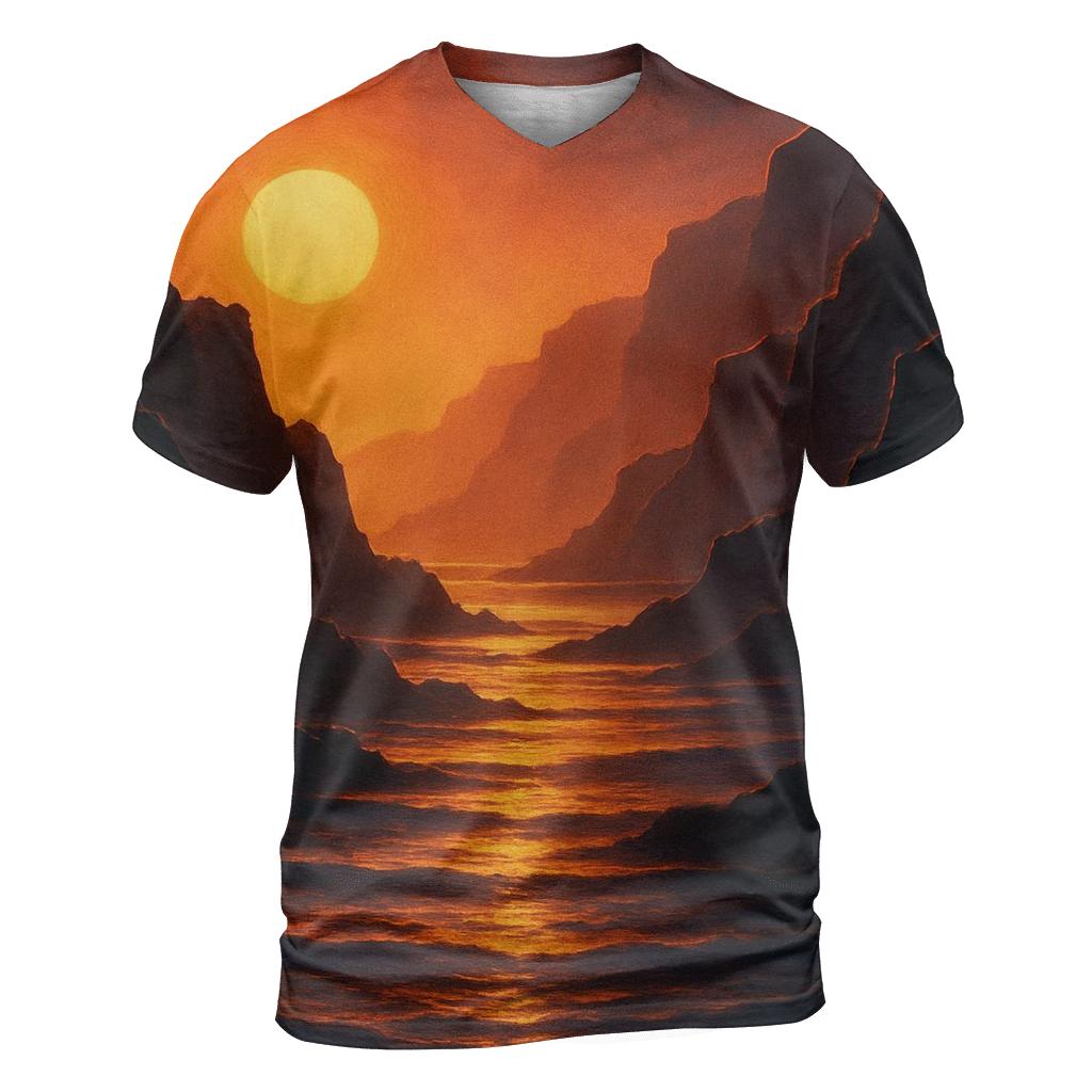 Saffron Cliffs Reverie creative print fashion shirts