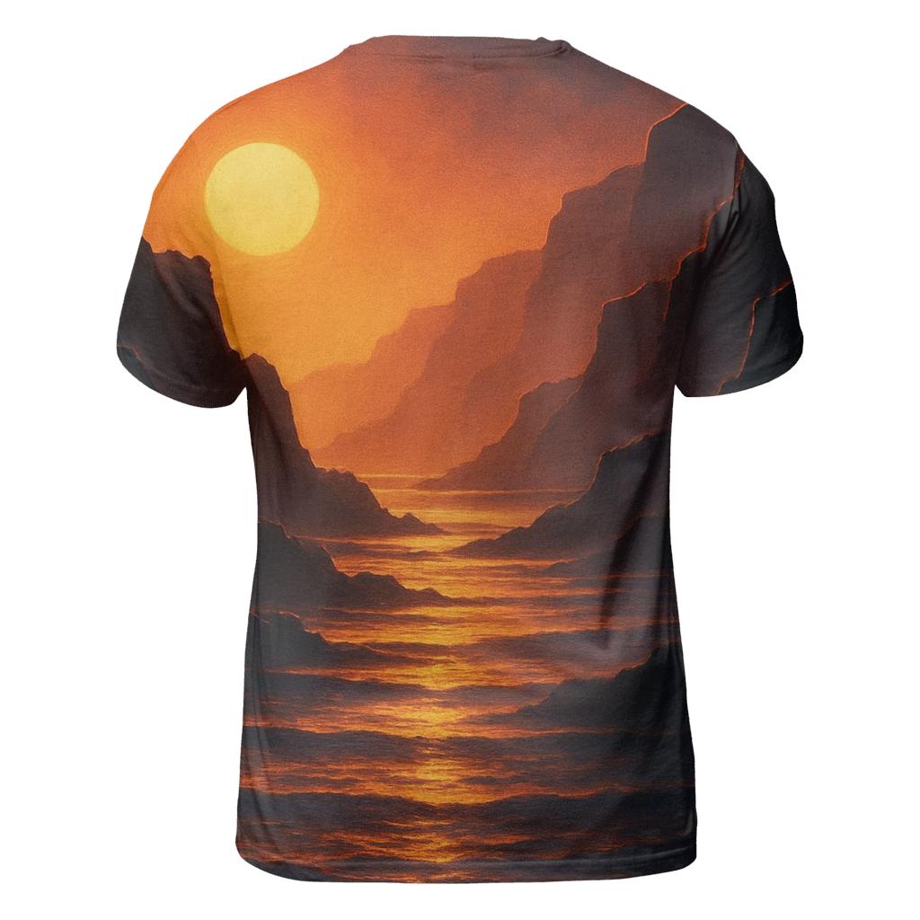 Saffron Cliffs Reverie creative print fashion shirts