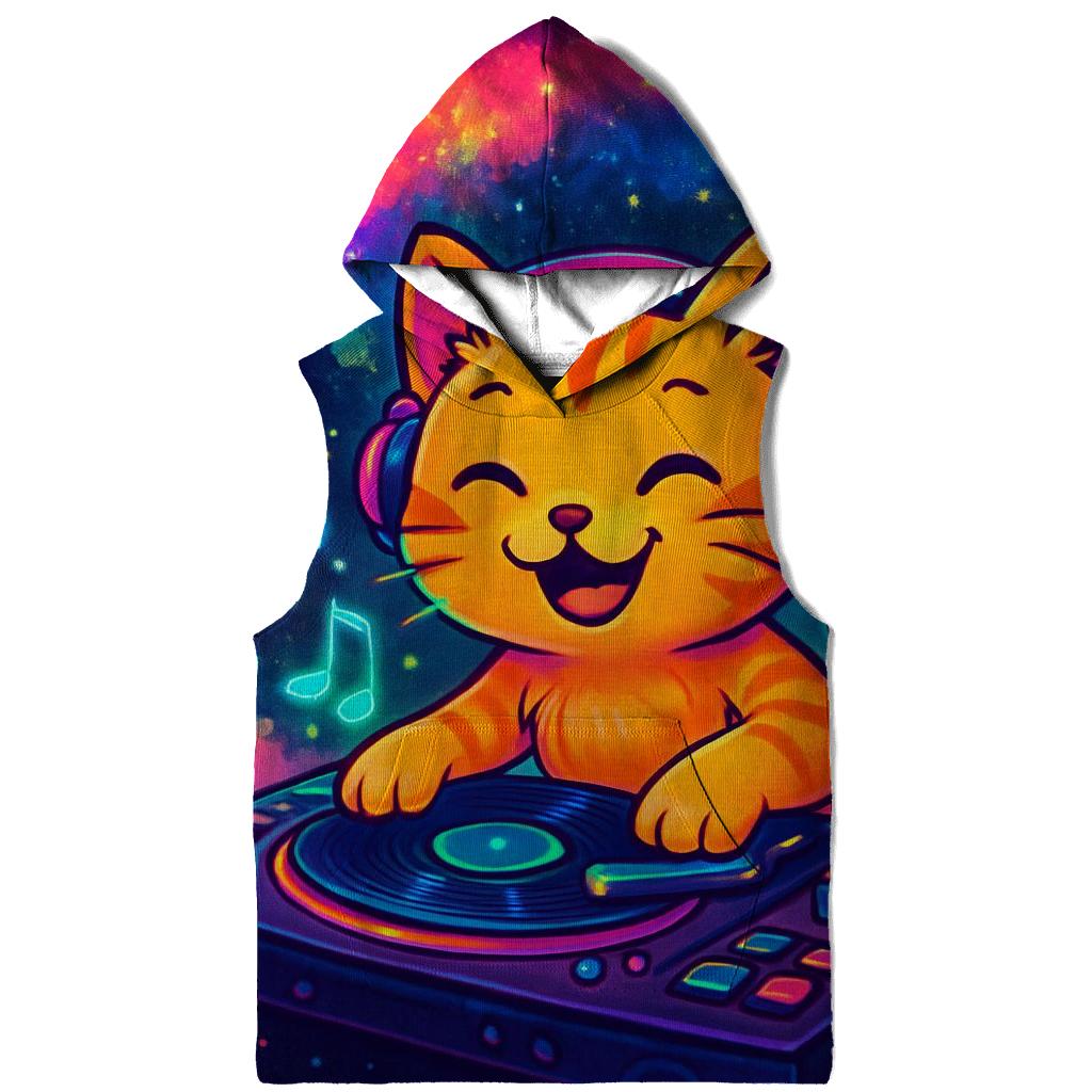 Galactic Rooftop DJ Cat designer hoodies