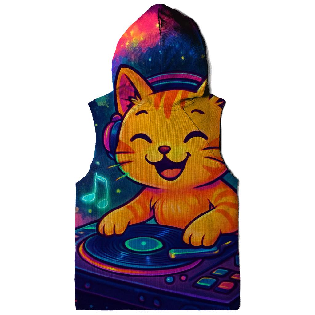 Galactic Rooftop DJ Cat designer hoodies
