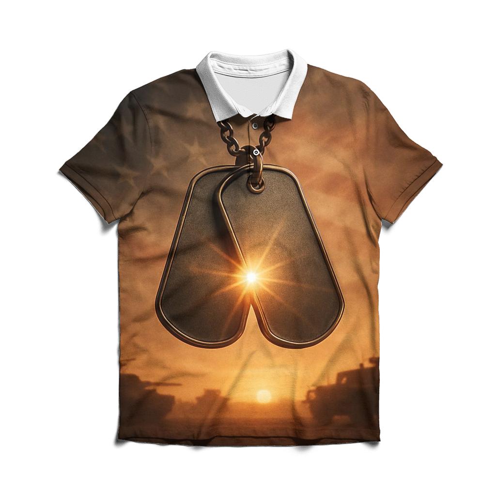 Dog Tag Sunburst stylish collar polo tees