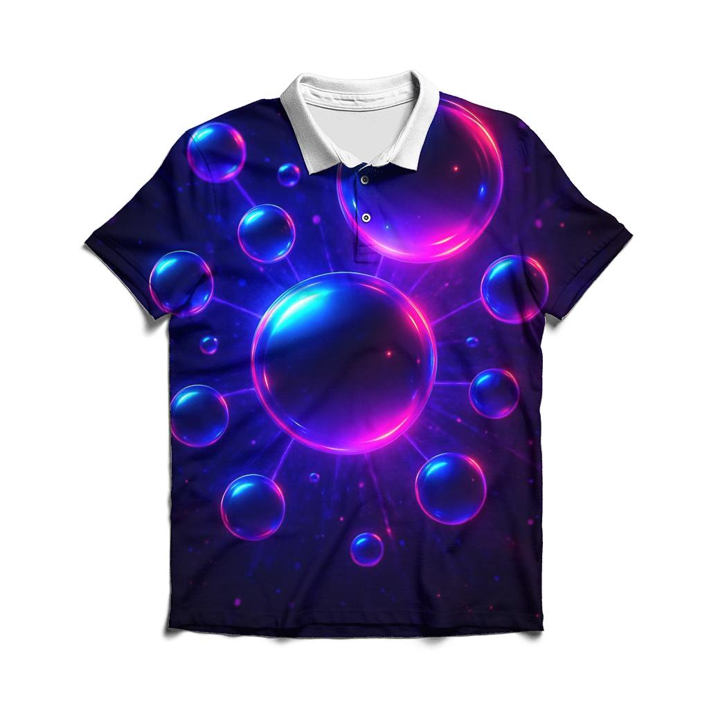 Neon Orb Constellation custom polo shirts
