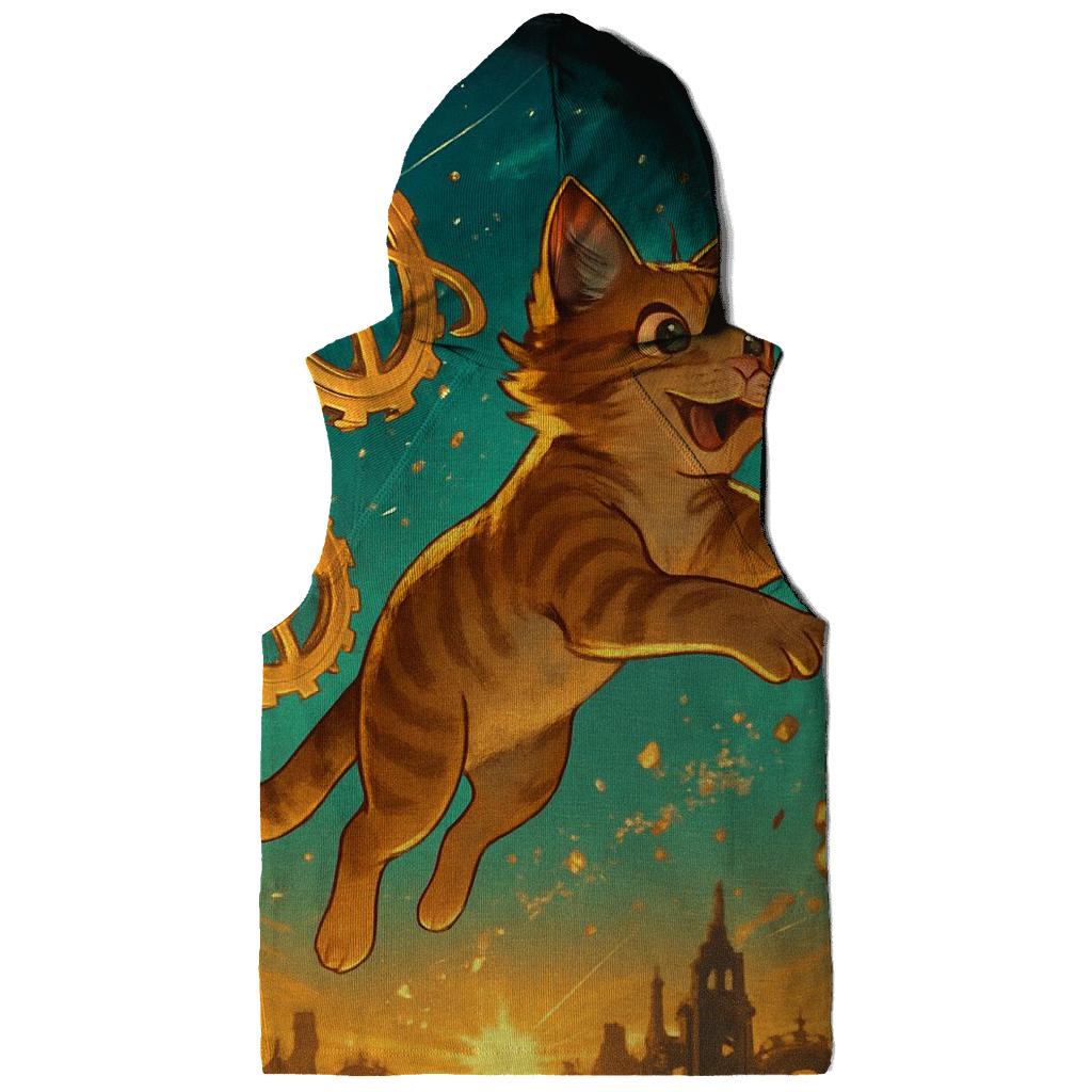 Clockwork Cosmos Cat printed hoodies
