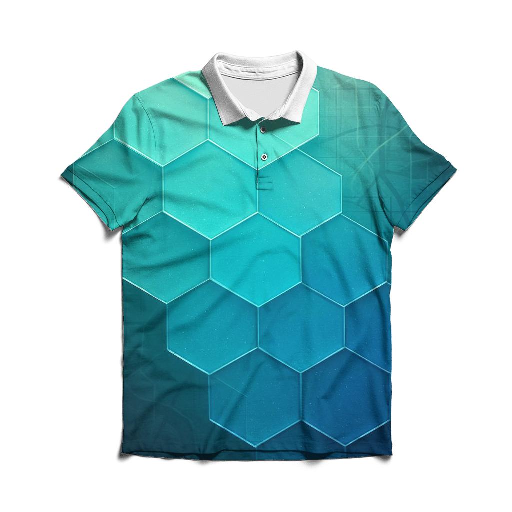 Iridescent Geo Matrix classic pique polos