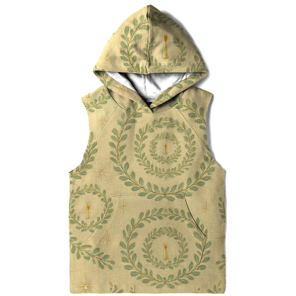Mistletoe Concentric On Pale Gold Background designer hoodies
