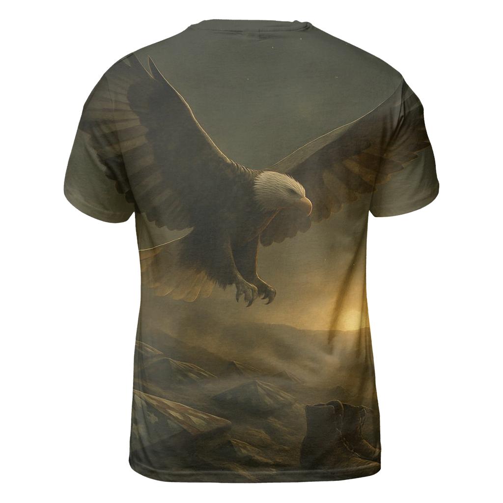 Eagle Over Remembrance Ridge artistic all-over print tops