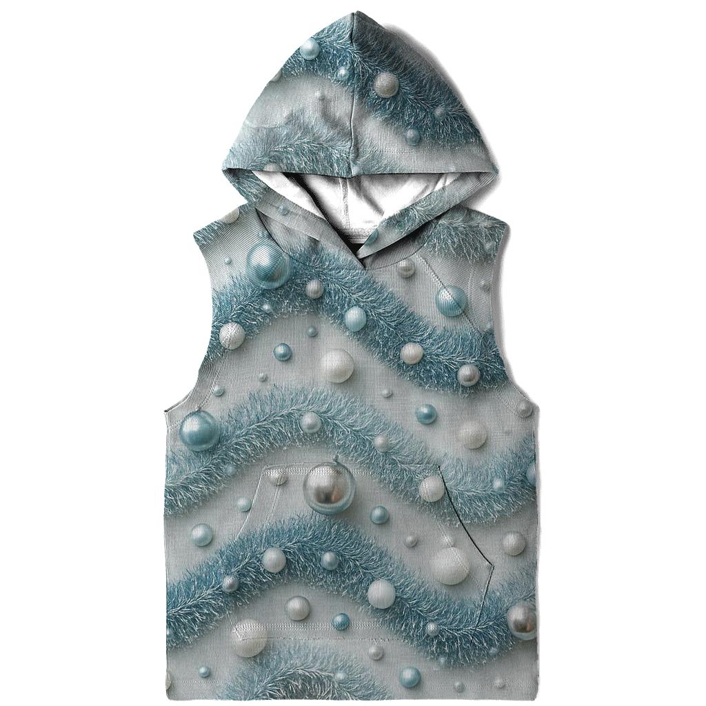 Tinsel Wave On Silver White Background premium hoodies