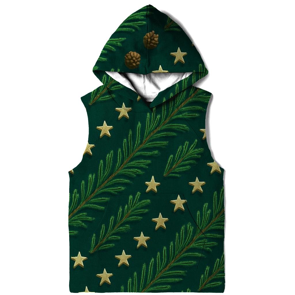 Pine Needle Diagonal Array On Deep Teal Background hoodie styles