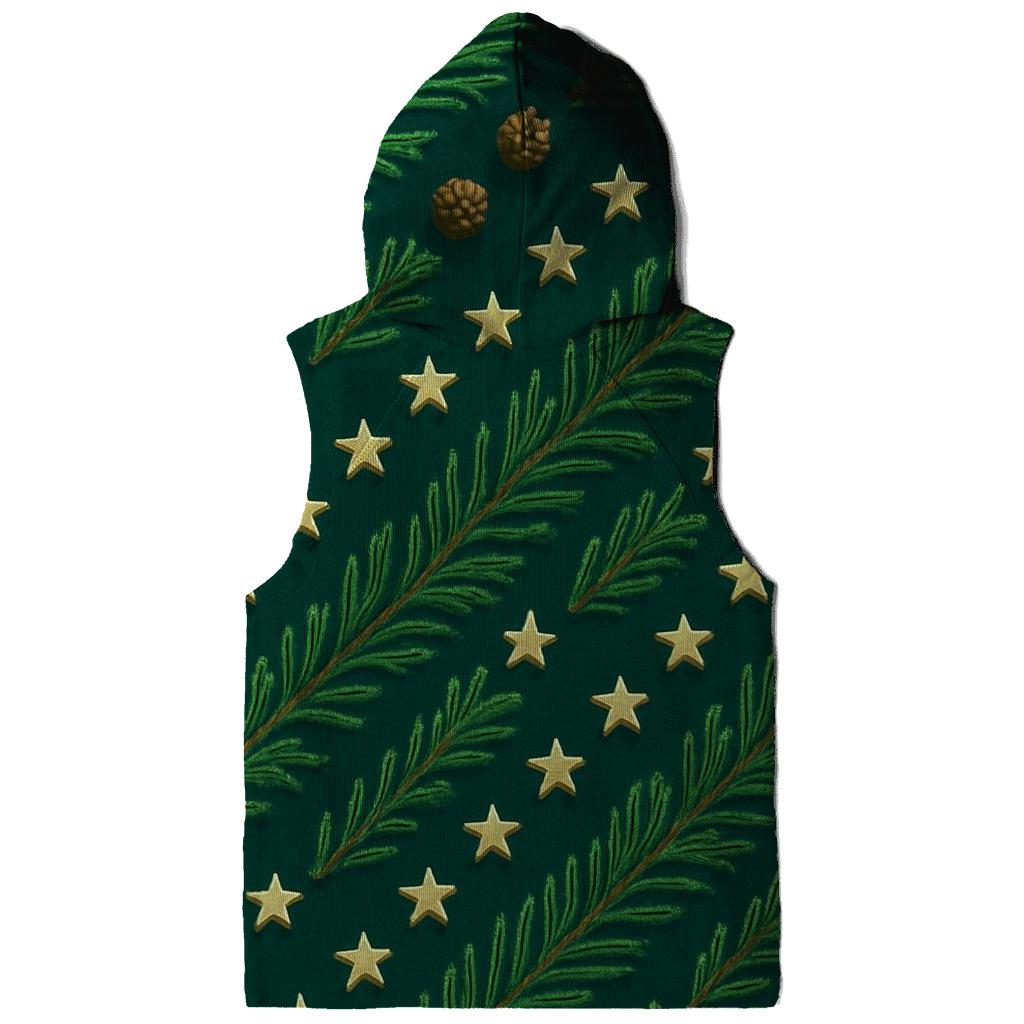 Pine Needle Diagonal Array On Deep Teal Background hoodie styles