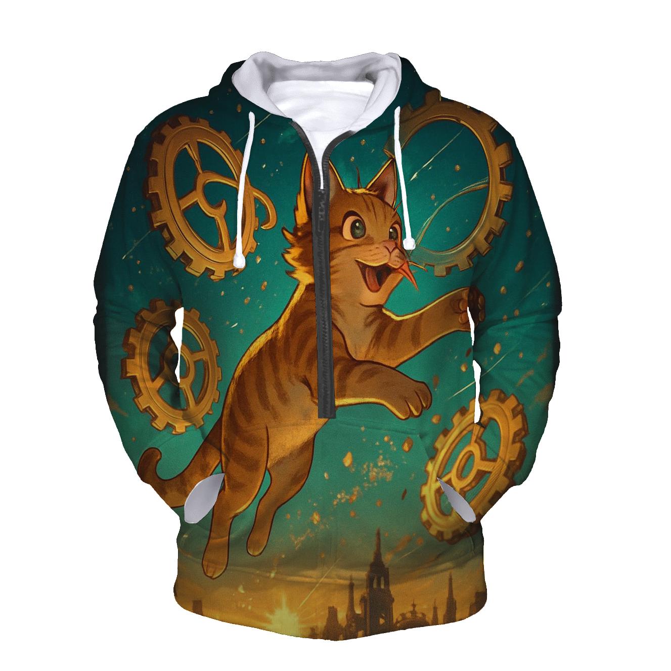 Clockwork Cosmos Cat designer hoodies