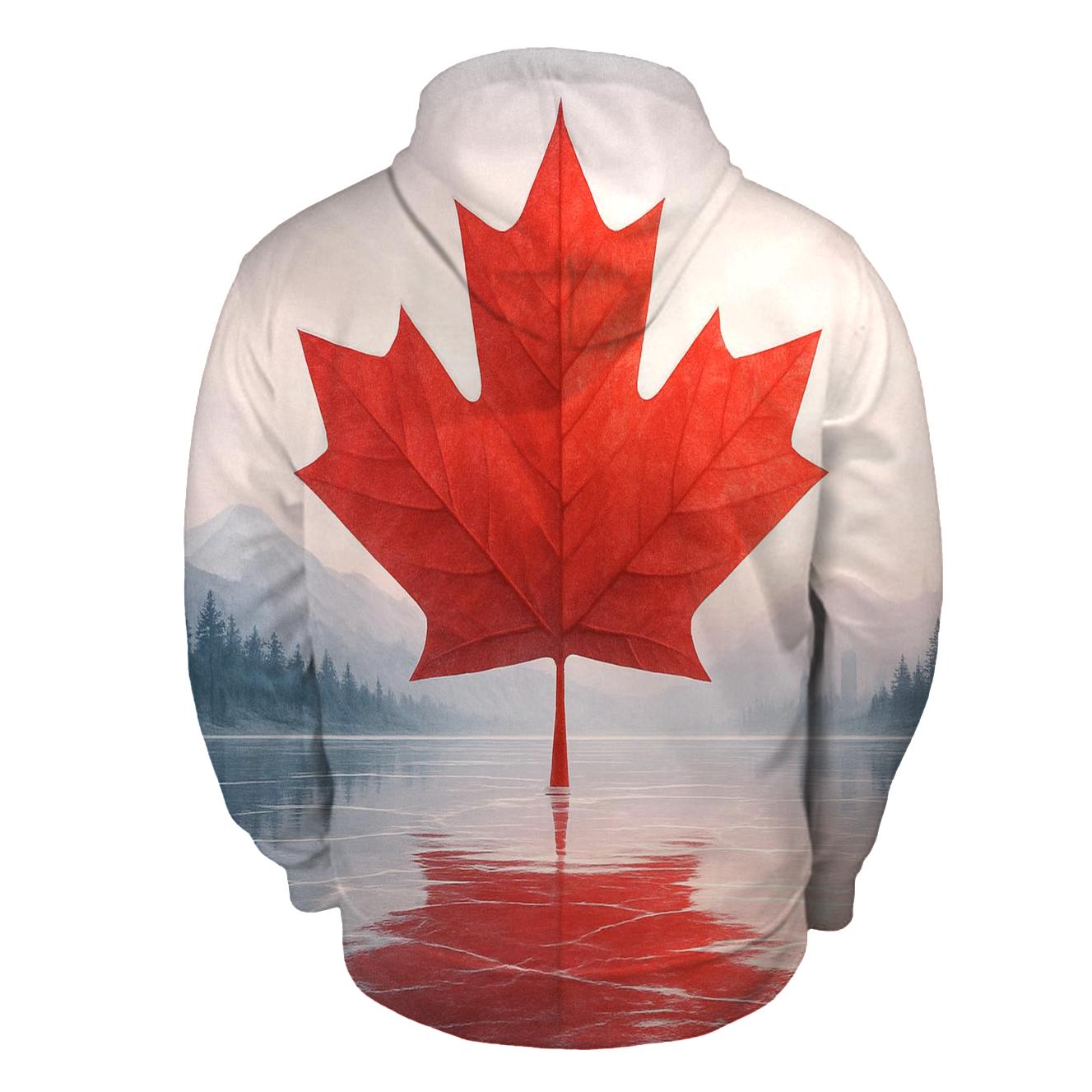 Canada Frosted Maple Reflection printed hoodies