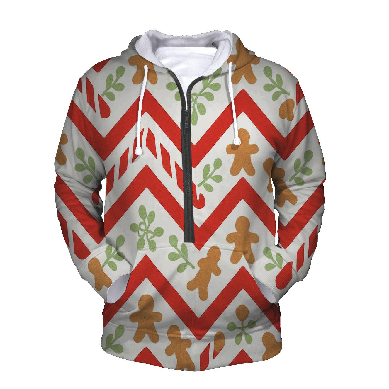Candy Cane Chevron On White Background hoodie trends