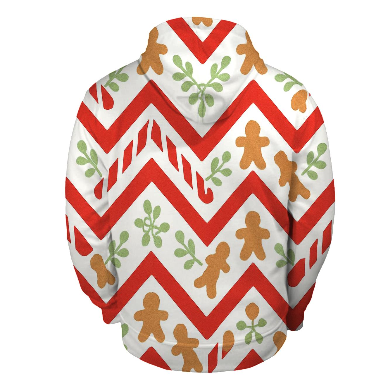 Candy Cane Chevron On White Background hoodie trends