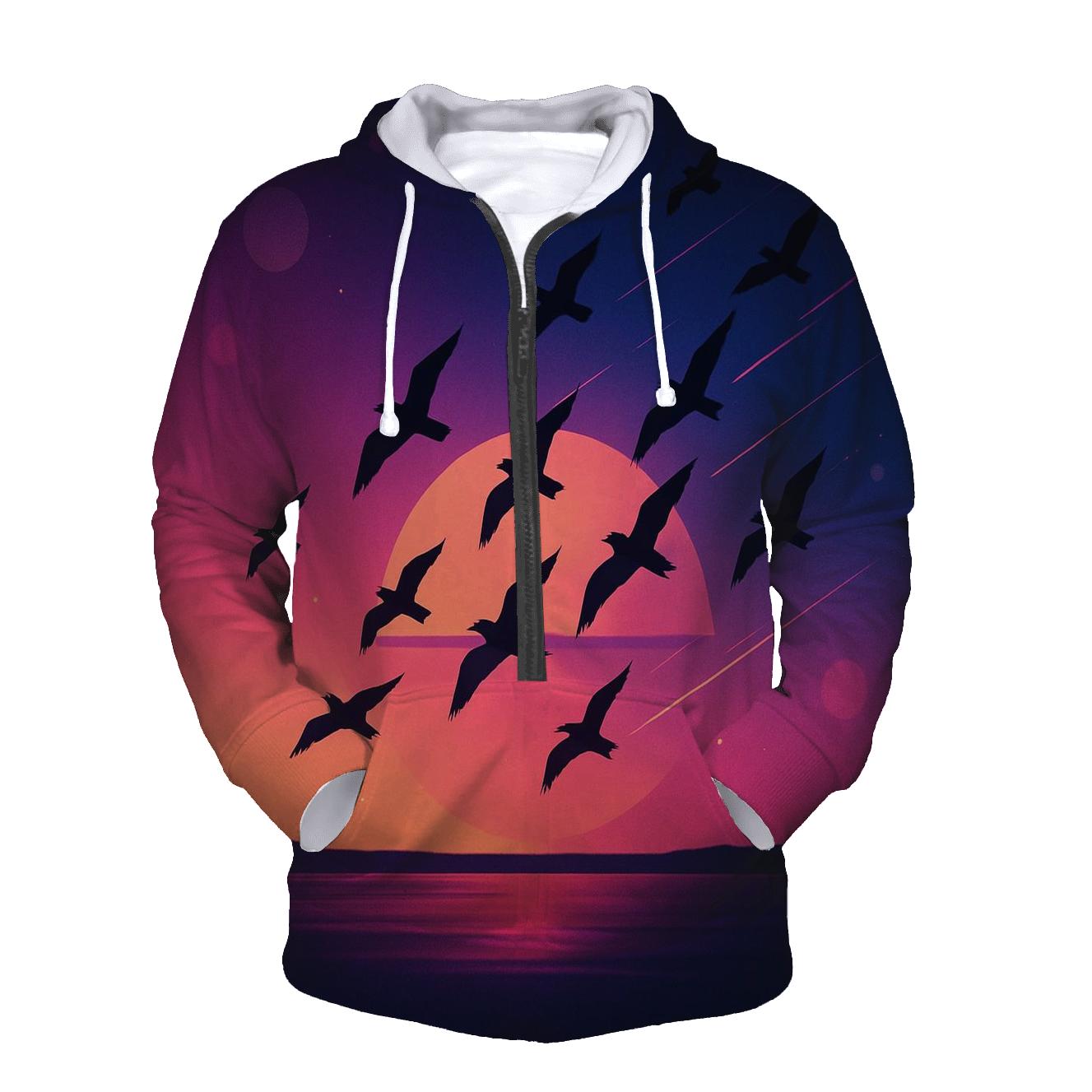 Crimson Wing Passage embroidered hoodies