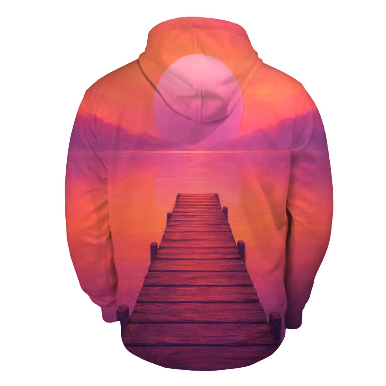 Lavender Pier Reflection graphic hoodies