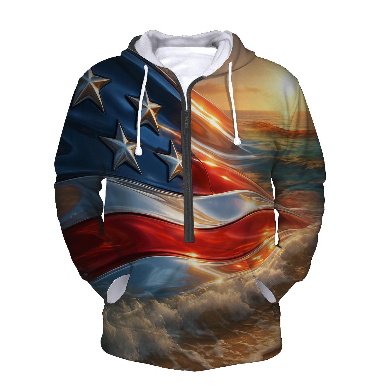 Australian Coastal Flag Tide embroidered hoodies
