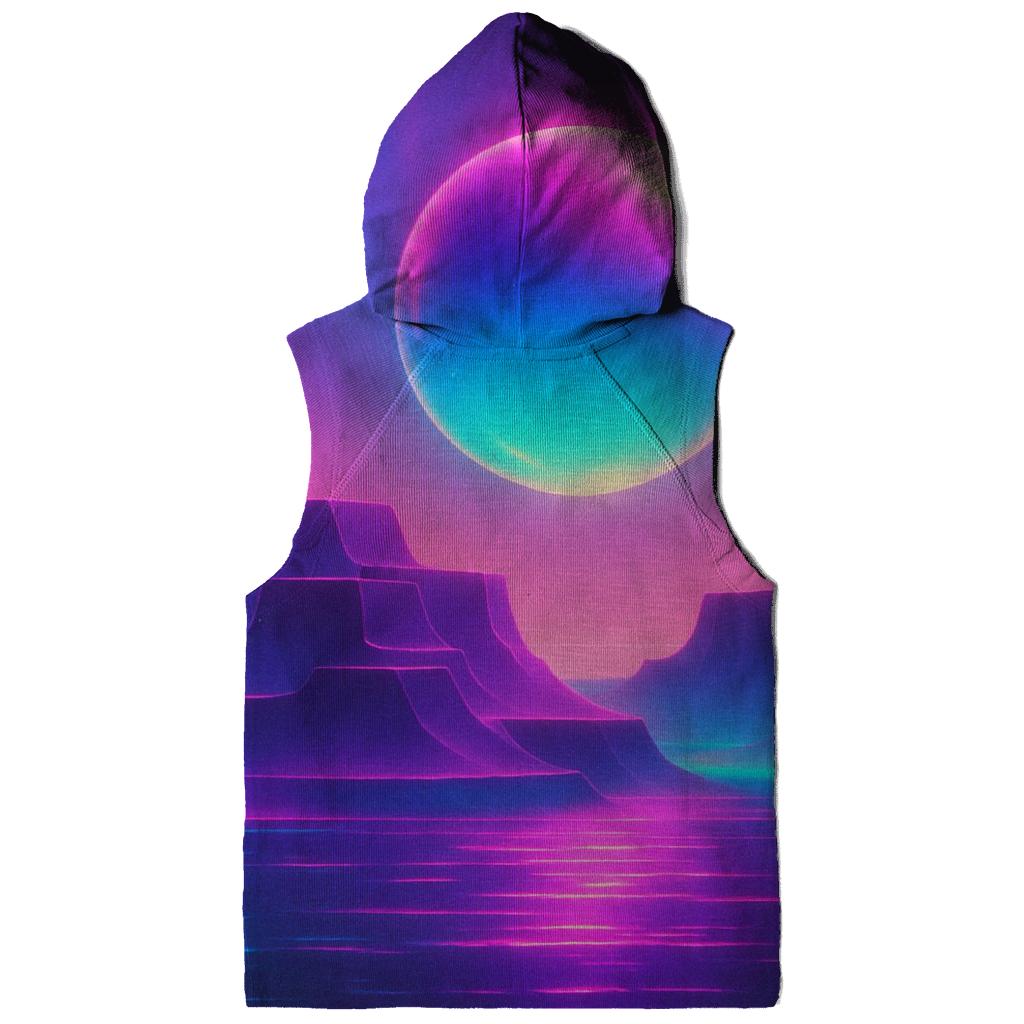 Vaporwave Horizon Bloom zip-up hoodies