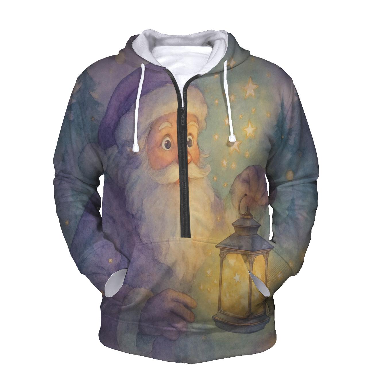 Santa And The Lantern Of Stars premium hoodies