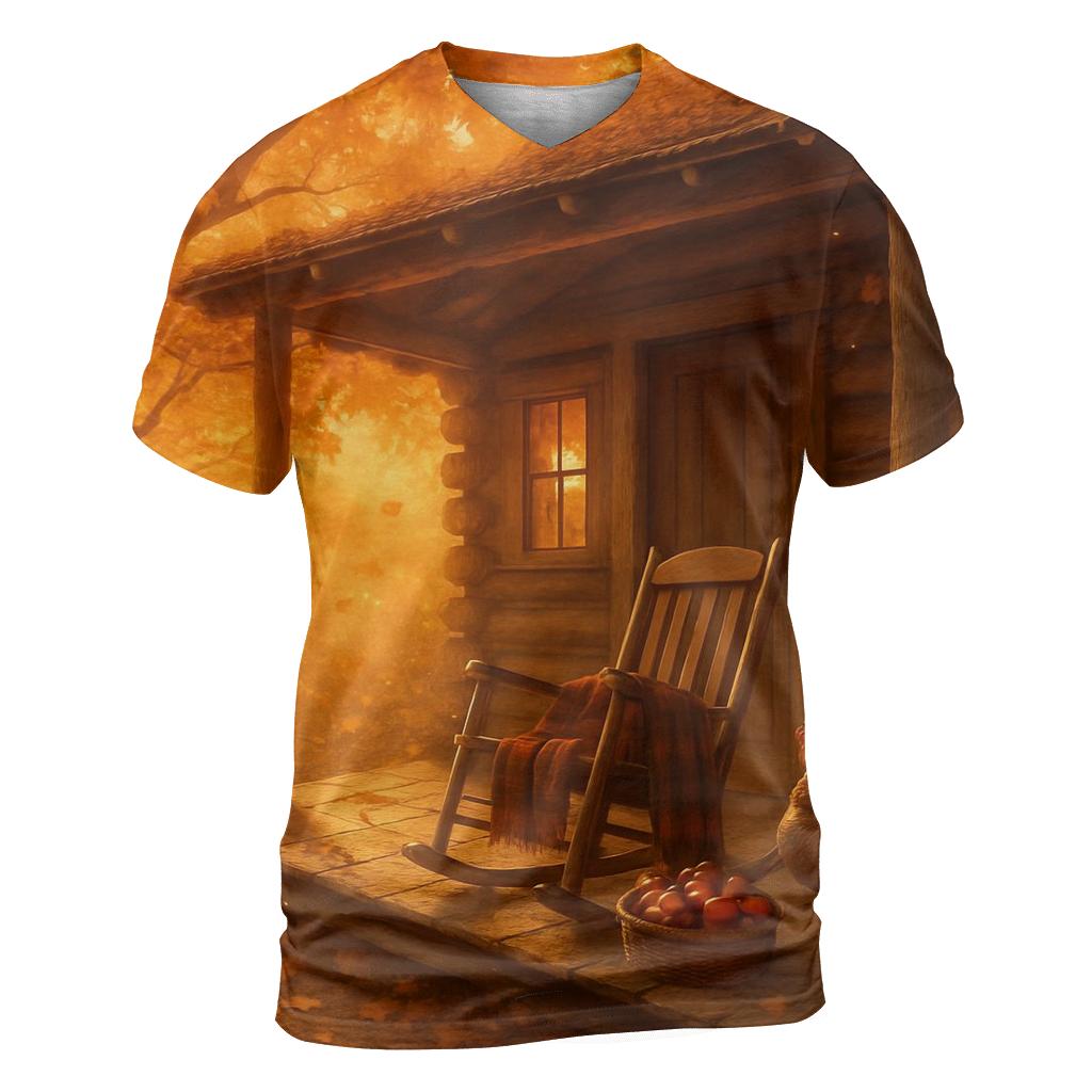 Grateful Cabin Porch artistic all-over print tops