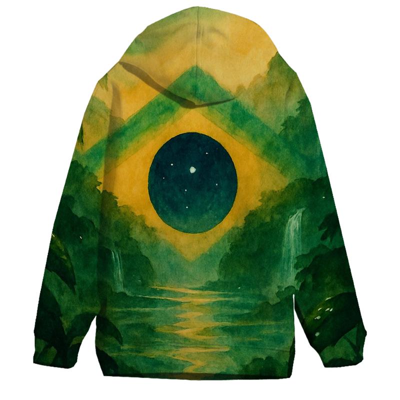 Brazilian Rainforest Banner embroidered hoodies