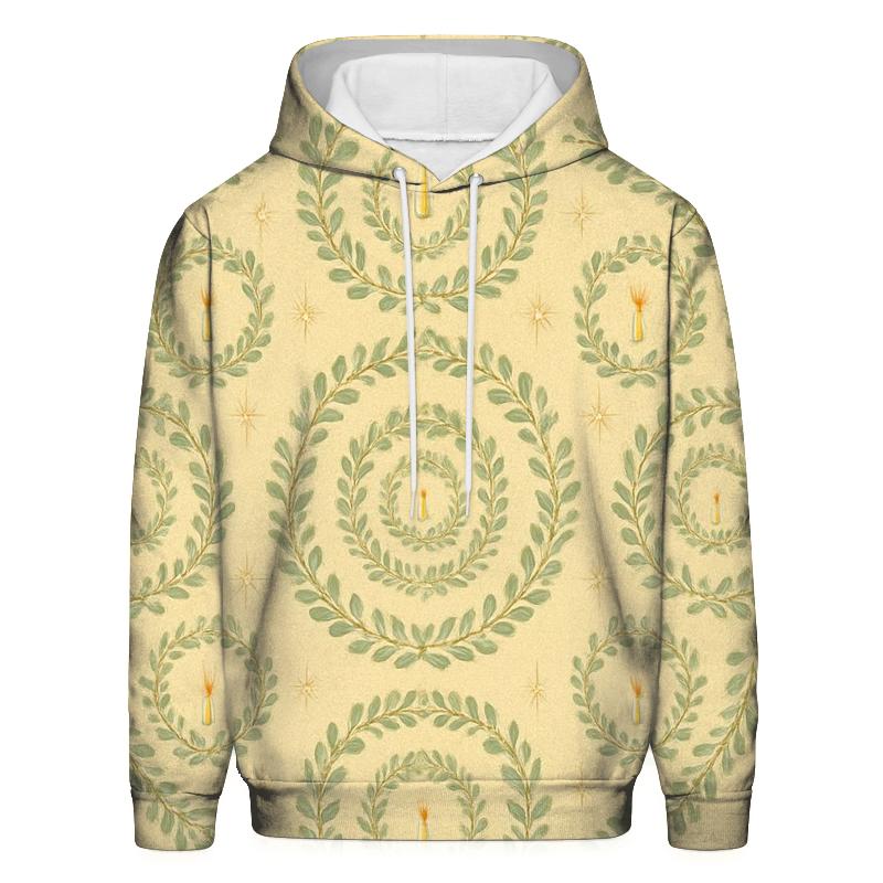 Mistletoe Concentric On Pale Gold Background lightweight hoodies