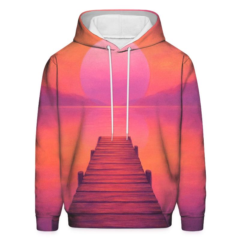 Lavender Pier Reflection graphic hoodies