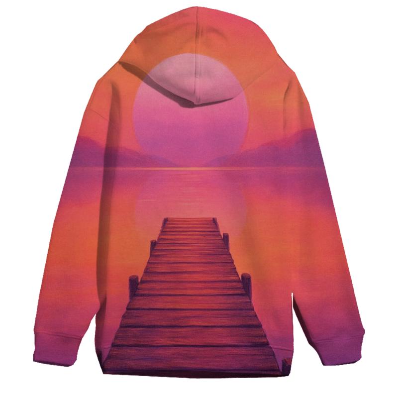 Lavender Pier Reflection graphic hoodies